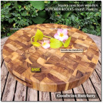 Cutting board BUTCHER BLOCK ROUND 35x4cm +/- 2.5kg talenan kayu jati Jepara